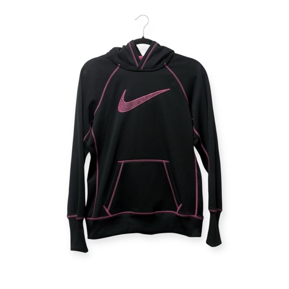 Nike Therma-Fit Black and Pink Hoodie - Picture 1 of 2